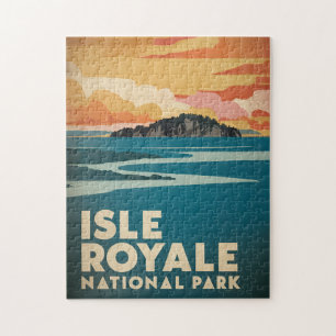 Isle Royale Nationalpark Retro Poster Puzzle