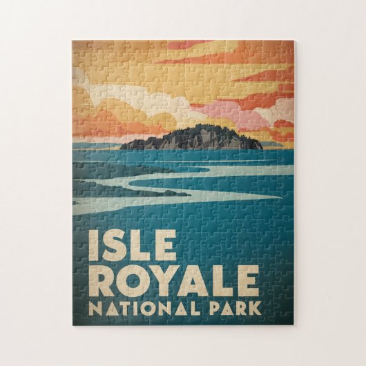 Isle Royale Nationalpark Retro Poster Puzzle (Vertikal)