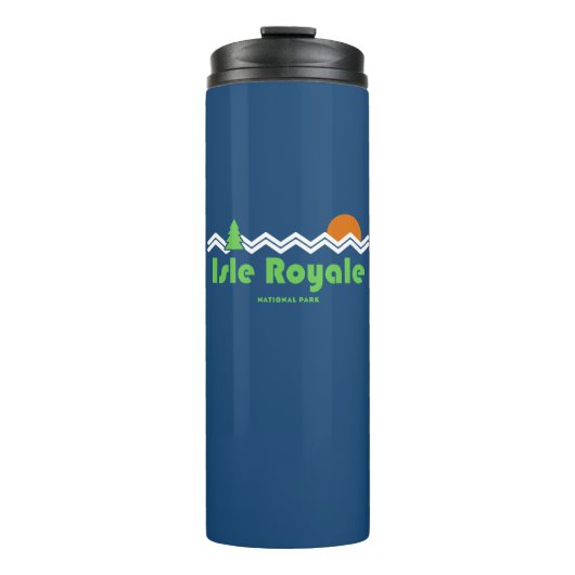 Isle Royale Nationalpark Retro Thermosbecher (Vorderseite)