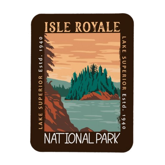 Isle Royale Nationalpark Seen Superior Distressive Magnet (Vertikal)
