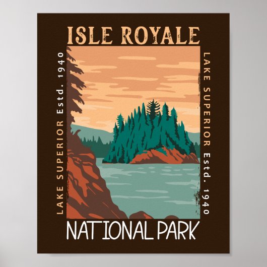 Isle Royale Nationalpark Seen Superior Distressive Poster (Vorne)