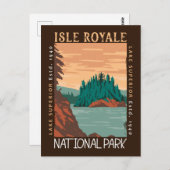 Isle Royale Nationalpark Seen Superior Distressive Postkarte (Vorne/Hinten)