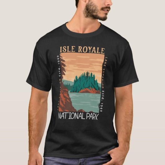 Isle Royale Nationalpark Seen Superior Distressive T-Shirt (Vorderseite)