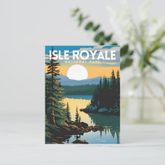 Isle Royale Nationalpark Traditionelle Reise Postkarte (Stehend Vorderseite)