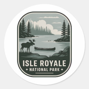 Isle Royale Nationalpark Vintage-Abzeichen Runder Aufkleber