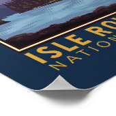 Isle Royale Nationalpark Vintages Emblem Poster (Ecke)