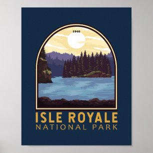 Isle Royale Nationalpark Vintages Emblem Poster