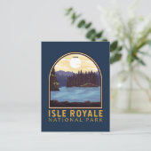 Isle Royale Nationalpark Vintages Emblem Postkarte (Stehend Vorderseite)