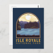 Isle Royale Nationalpark Vintages Emblem Postkarte (Vorne/Hinten)