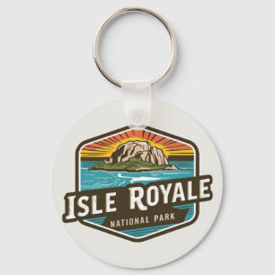 Isle Royale Nationalpark Vintages Emblem Schlüsselanhänger