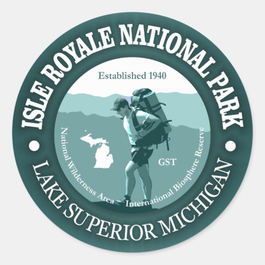 Isle Royale NP Runder Aufkleber (Vorderseite)