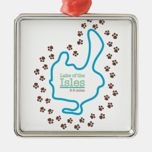 Islerhof mit Dog Paw Prints Ornament Aus Metall