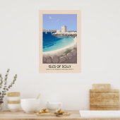 Isles Of Scilly Cornwall AONB Reiseplakat Poster (Küche)