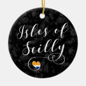 Isles of Scilly Flag Herz Keramik Ornament (Vorne)