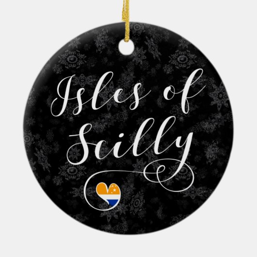 Isles of Scilly Flag Herz Keramik Ornament (Hinten)