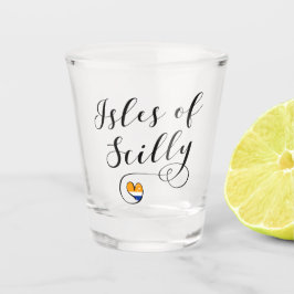 Isles of Scilly Flag Herz Schnapsglas