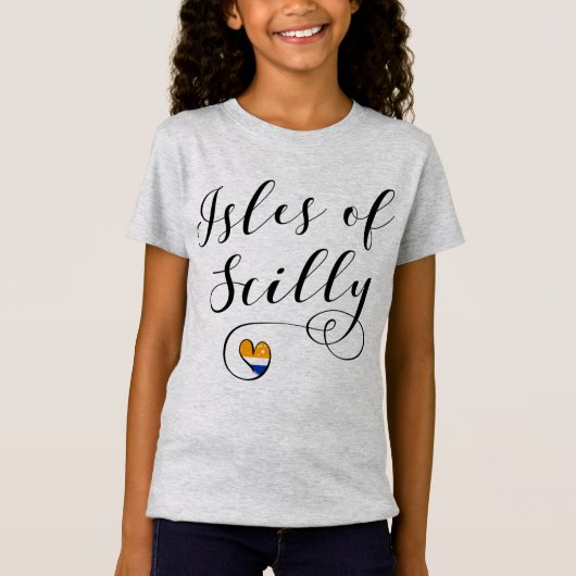 Isles of Scilly Flag Herz T-Shirt (Vorderseite)