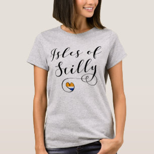 Isles of Scilly Flag Herz T - Shirt