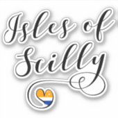 Isles of Scilly Flag im Herzen Aufkleber (Vorderseite)