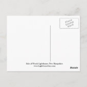 Isles of Shoals Lighthouse, New Hampshire Postcard Postkarte (Rückseite)