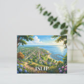 Islip New York Reise Postkarte (Stehend Vorderseite)