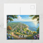 Islip New York Reise Postkarte (Vorne/Hinten)