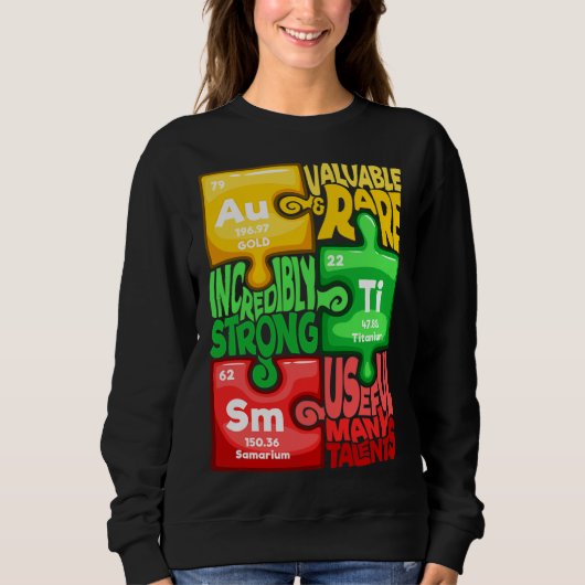 Ism Puzzle Chemistry Time Table Elements Autismus Sweatshirt (Vorderseite)