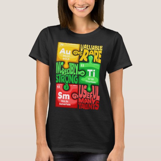 Ism Puzzle Chemistry Time Table Elements Autismus  T-Shirt (Vorderseite)