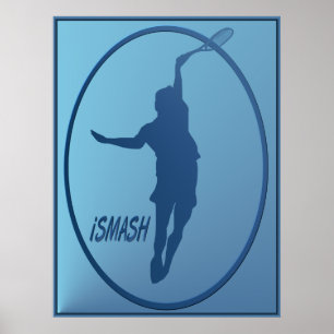 iSMASH Tennis gerahmt Poster