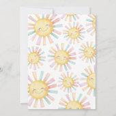 Isn't She Onederful Sun Girl Pastel 1st Birthday Einladung (Rückseite)
