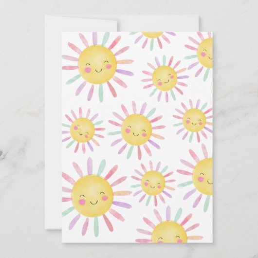 Isn't She Onederful Sun Girls 1st Birthday Einladung (Rückseite)