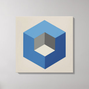 'Iso-Cube Blue Gerahmt Canvas Print' Leinwanddruck