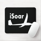 iSoar Weiß auf Schwarzem Mousepad (Mit Mouse)