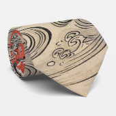 Isoda Koryusai Kranwachs und Vintage Sonnenuntergä Krawatte (Gerollt)