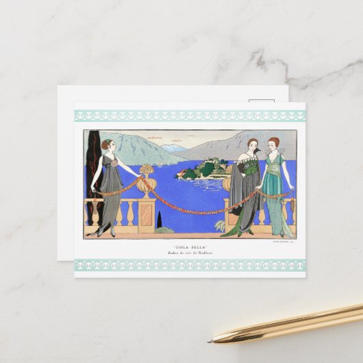 Isola Bella von George Barbier Postkarte (Vorderseite/Rückseite Beispiel)