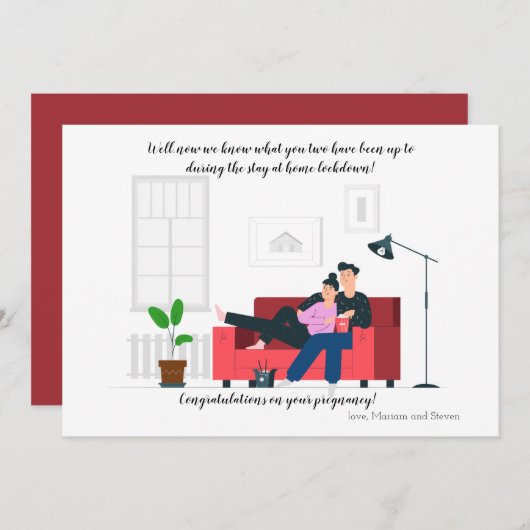 Isolate Baby Schwangerschaft Glückwunschkarte (Vorne/Hinten)