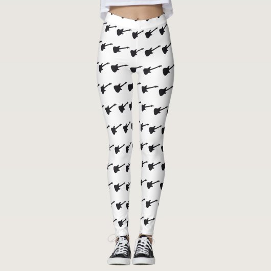 Isolated Guitar SIlhouette Leggings (Vorderseite)