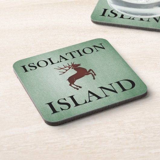 Isolation Island Hinweis Getränkeuntersetzer (Linke Seite)