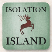 Isolation Island Hinweis Getränkeuntersetzer (Vorderseite)