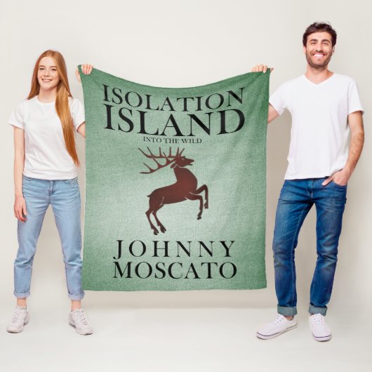 Isolation Island Hirsch Hinweis Design Fleecedecke (Beispiel)