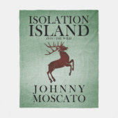 Isolation Island Hirsch Hinweis Design Fleecedecke (Vorderseite)