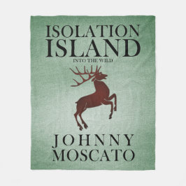 Isolation Island Hirsch Hinweis Design Fleecedecke