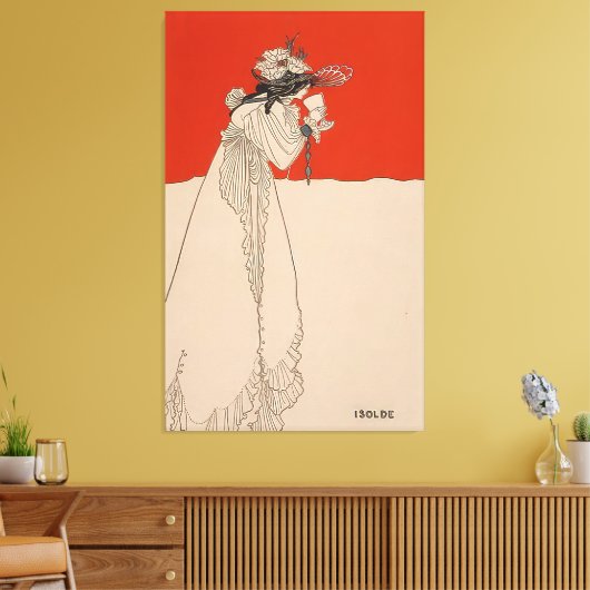 Isolde von Aubrey Beardsley Leinwanddruck (Insitu (Wohnzimmer))