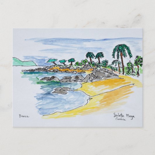 Isolella Beach, Ajaccio | Korsika, Frankreich Postkarte (Vorderseite)