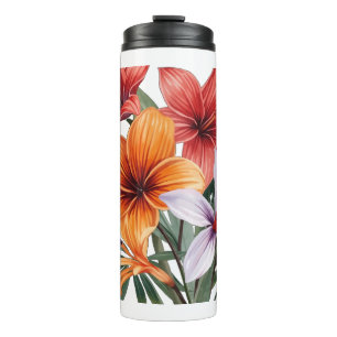 Isolierflasche Exotische Blumen Thermosbecher