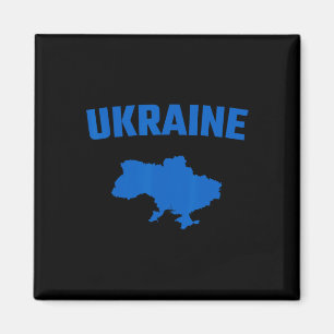Isolierte blaue Silhouette einer Karte der Ukraine Magnet