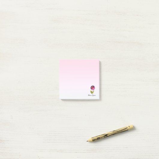 Isolierte Blume Post-it Klebezettel (Auf Schreibtisch)