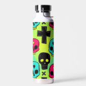 Isolierte Flasche mit Totenkopf-Muster (Links)