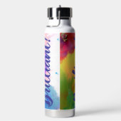 Isolierte Wasserflasche mit Strohhalm Trinkflasche (rechts)
