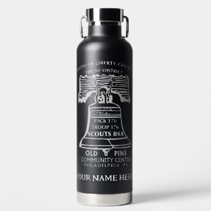 Isolierte Wasserflasche - Schwarz (personalisiert) Trinkflasche